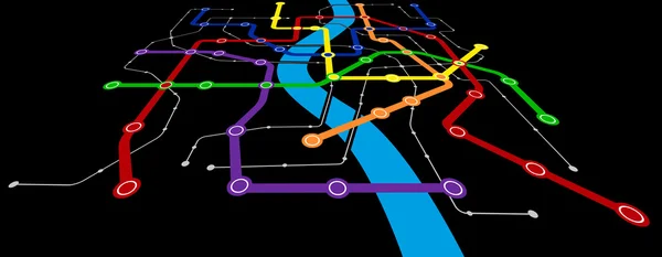 Схема городского общественного транспорта — стоковый вектор
