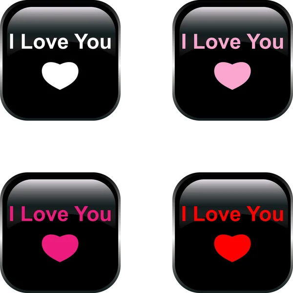 Vector love Buttons. — Stock Vector