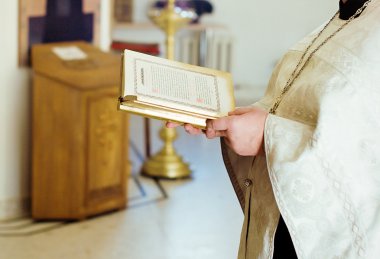 priest in church clipart