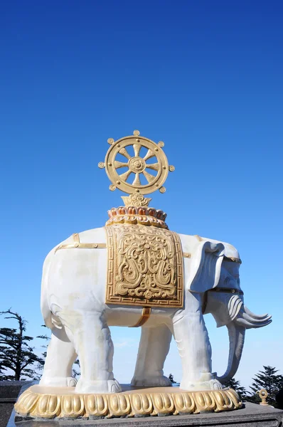 Witte olifant standbeeld — Stockfoto