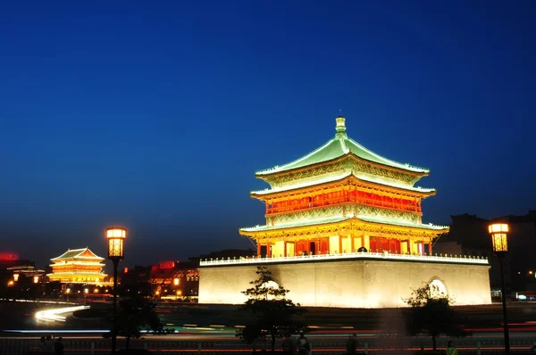 钟楼在西安，中国 — 图库照片