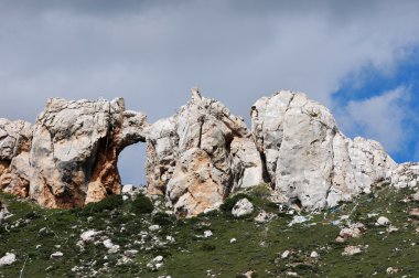 Tibet rocky dağlarının manzarası