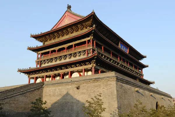 Bubnová věž v centru města xian, Čína — Stock fotografie