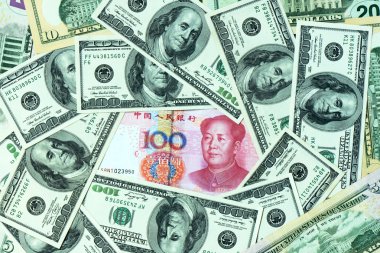 USD ve rmb banka notları
