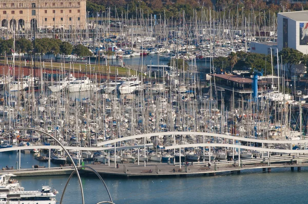 Uitzicht over barcelona marina — Stockfoto