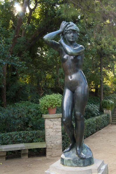 Nude Statue in Jardins Joan Maragall — Stock Photo, Image