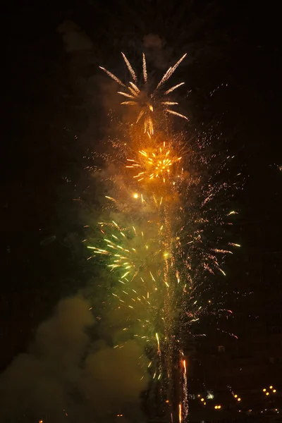 Fireworks over water — Stock Photo, Image