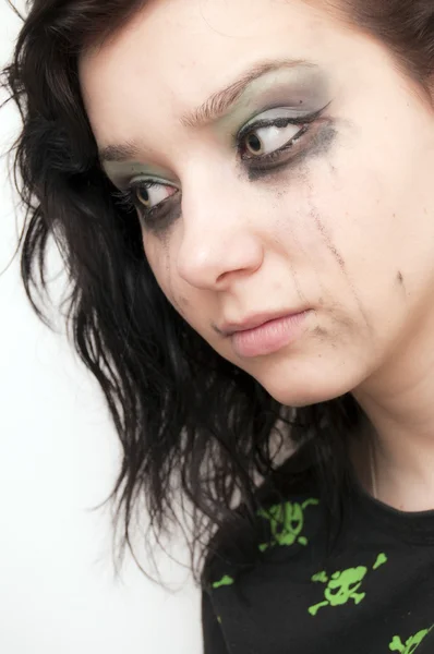 Emo Beautiful Girl Crying — Stock Photo, Image