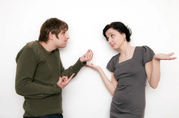 Young Couple having a conversation — Stock Photo, Image