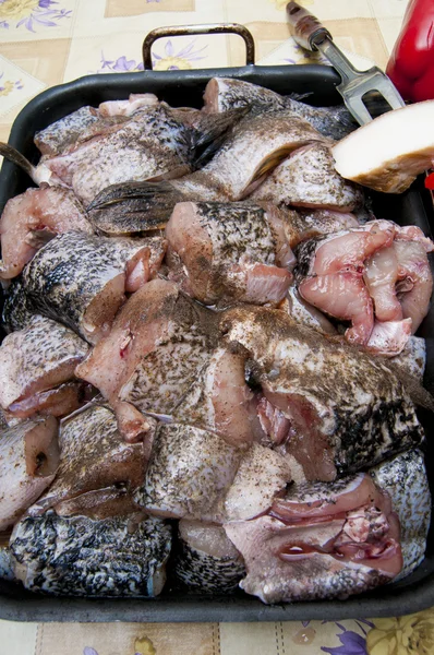 烹饪鱼块 raady — 图库照片