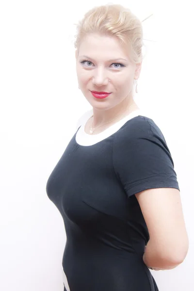 Busty blond ung kvinna — Stockfoto