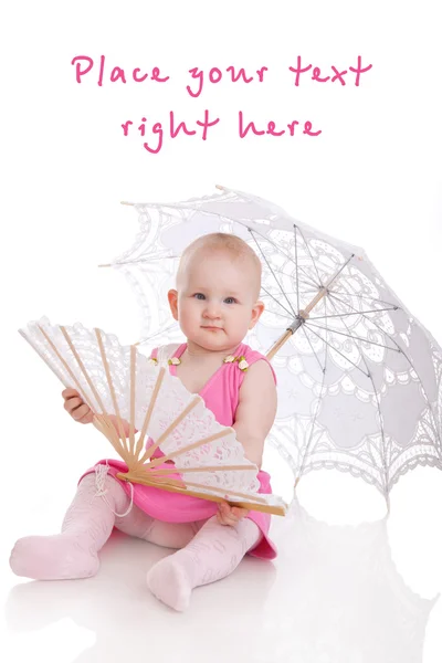 Дитина з парасолькою — стокове фото