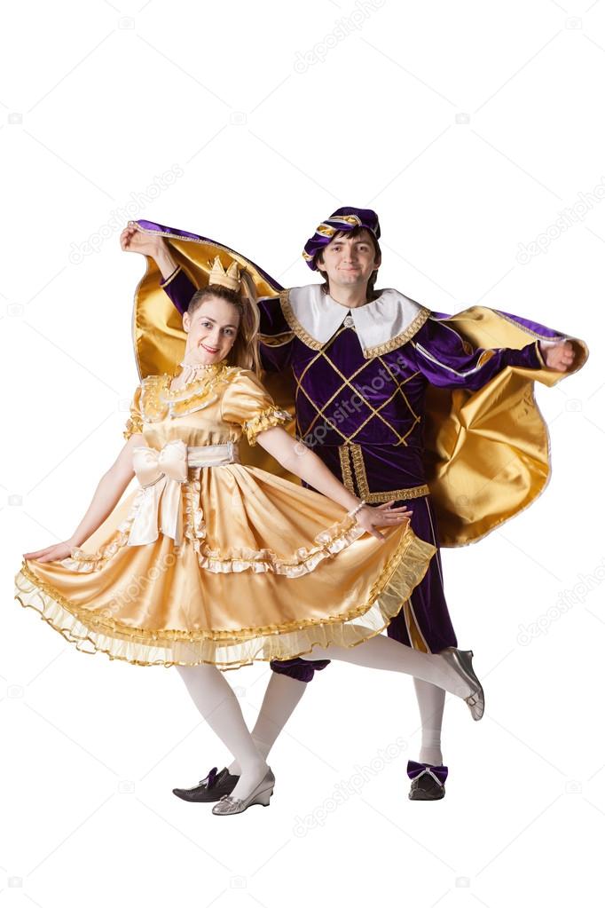 Guy and girl dressup as Prince and Princess