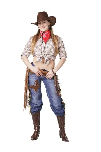 Mädchen Cowboy — Stockfoto