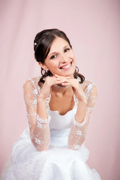Beautiful bride in studio — Stock Photo, Image