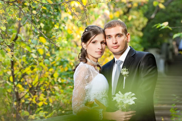 Happy bride and groom — Stock Photo, Image