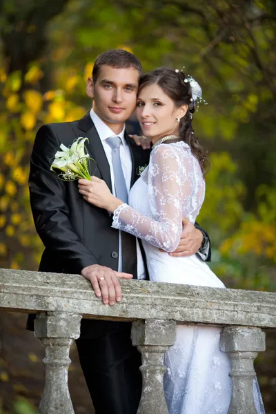 Novia y novio felices — Foto de Stock