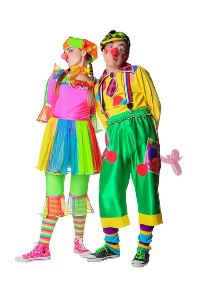 Couple de clowns heureux — Photo