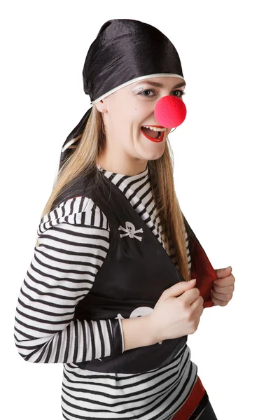 Clown i pirate kostym — Stockfoto