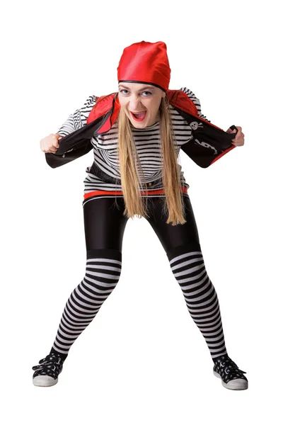 Clown in a pirate suit Stock Image