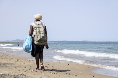 Sahilde seyyar satıcılar