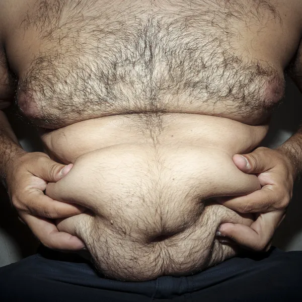 Barriga homem gordo e peludo — Fotografia de Stock