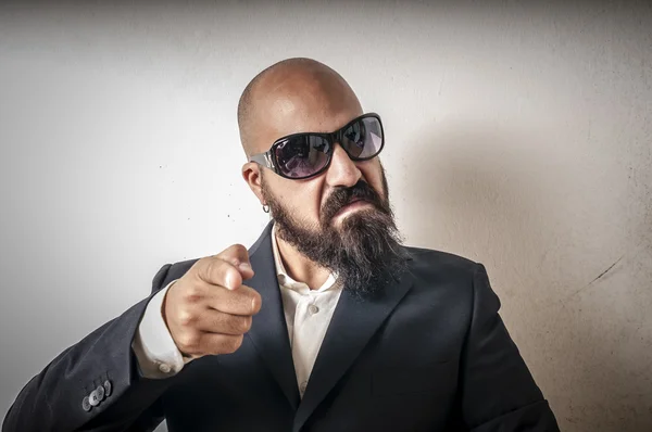 Bouncer with jacket and sunglasses — Stock Photo, Image