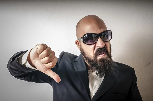 Bouncer with jacket and sunglasses — Stock Photo, Image