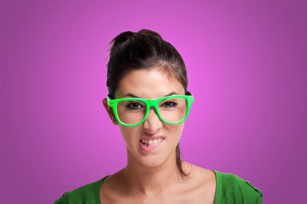 Menina sexy com óculos verdes — Fotografia de Stock