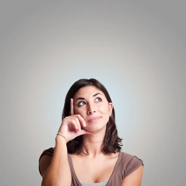 Beautiful girl thinking — Stock Photo, Image