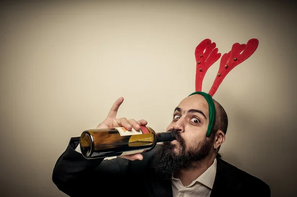 Borracho moderno elegante santa claus babbo natale — Foto de Stock