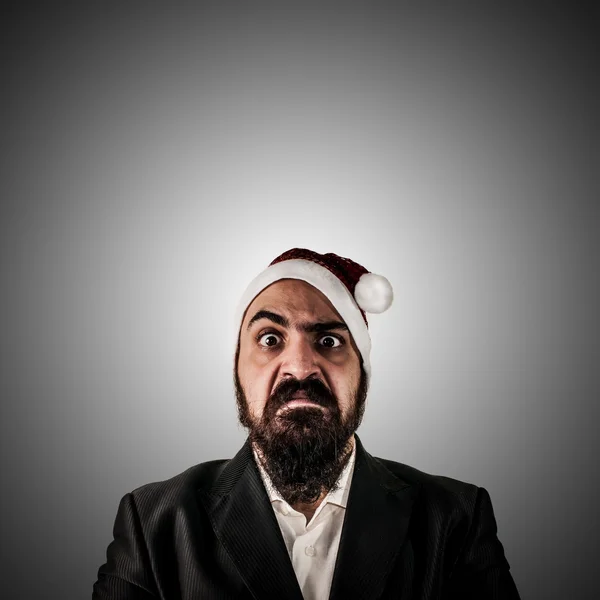 Ciddi modern şık Noel Baba uyguladıktan natale — Stok fotoğraf