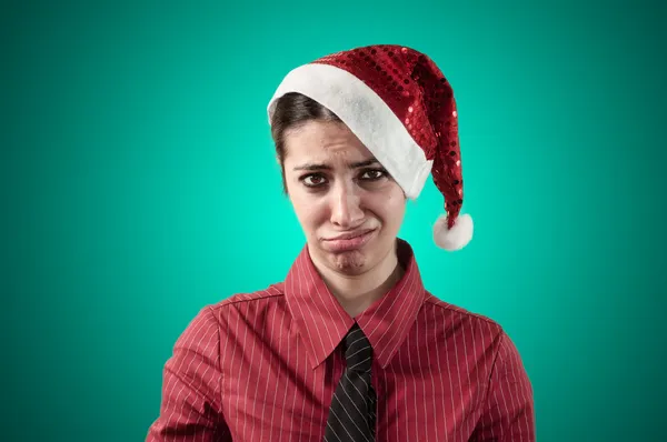 Triste chica de negocios de Navidad —  Fotos de Stock