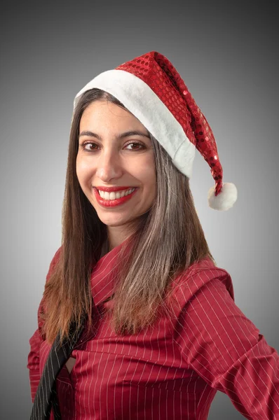 ビジネス クリスマスの笑顔の女の子 — ストック写真