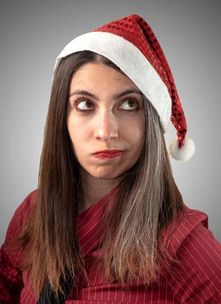 Negocio dudoso chica de Navidad —  Fotos de Stock