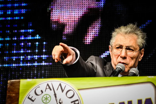 Umberto Bossi at Lega Nord meeting — Stock Photo, Image