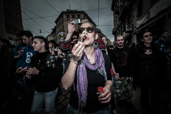 Prvomájové manifestace rave párty — Stock fotografie