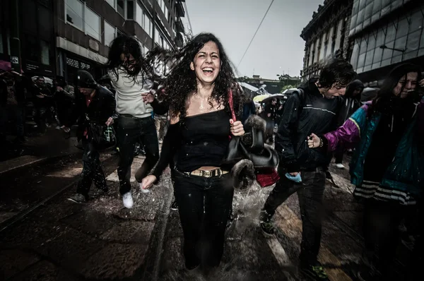 Manifestación del Primero de Mayo fiesta rave — Foto de Stock