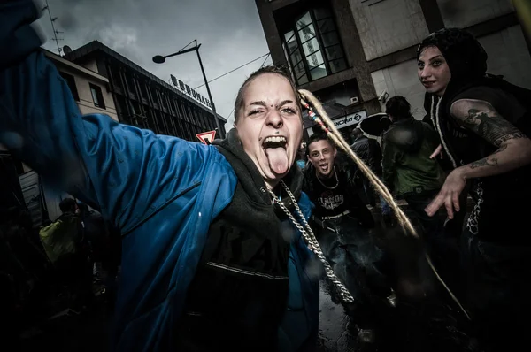 Mei dag manifestatie rave partij — Stockfoto