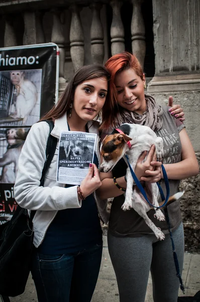 Activistas por los derechos animales protestan —  Fotos de Stock