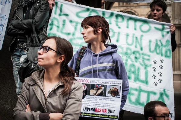 Tierschützer protestieren — Stockfoto