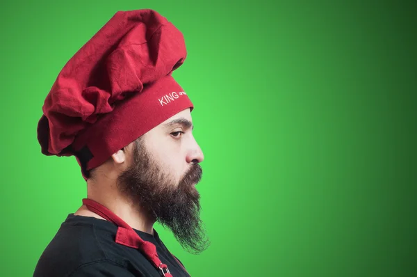 Happy bearded chubby chef — Stock Photo, Image