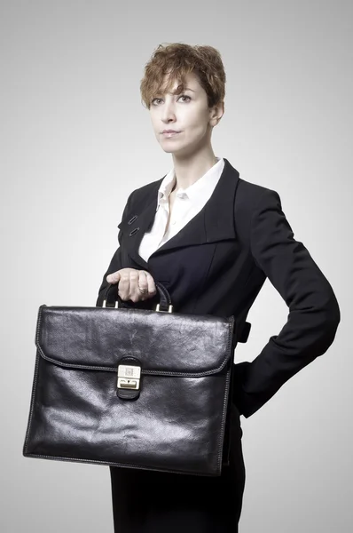 Business woman with briefcase — Stock Photo, Image