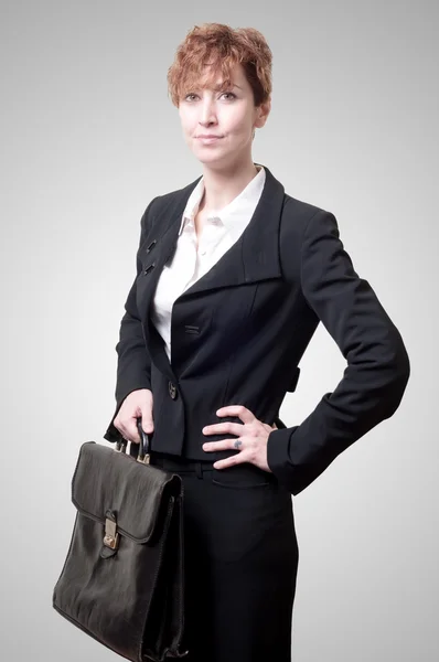 Business woman with briefcase — Stock Photo, Image