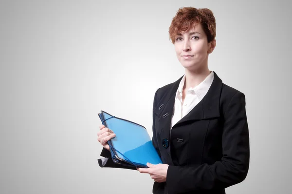 Success business woman with briefcase — Stock Photo, Image