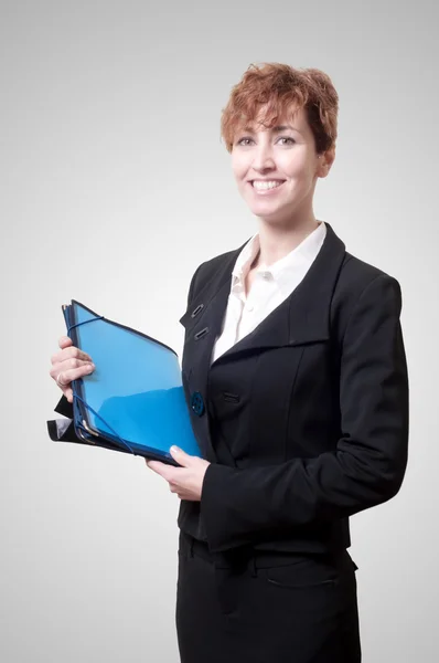 Success business woman with briefcase — Stock Photo, Image