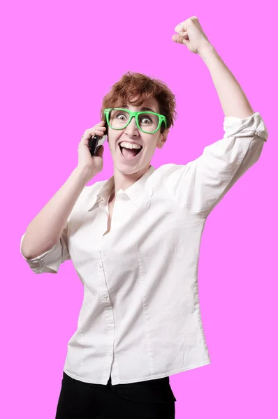 Mulher de negócios chamando pelo telefone — Fotografia de Stock