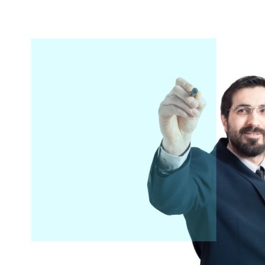 iş adamı hayali ekrana yazma