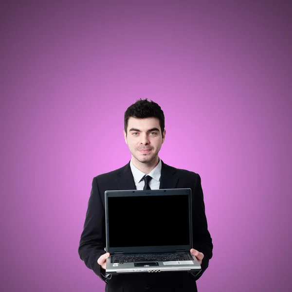 Business man with notebook — Stock Photo, Image