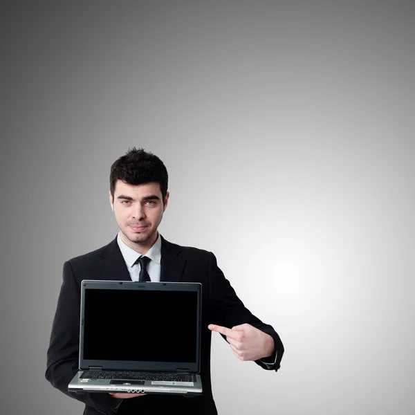 Business man with notebook — Stock Photo, Image